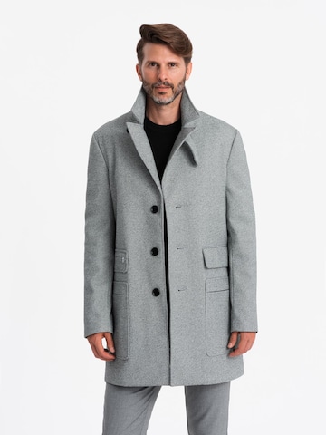 Ombre Between-seasons coat 'OM-COWC-0108' in Grey: front
