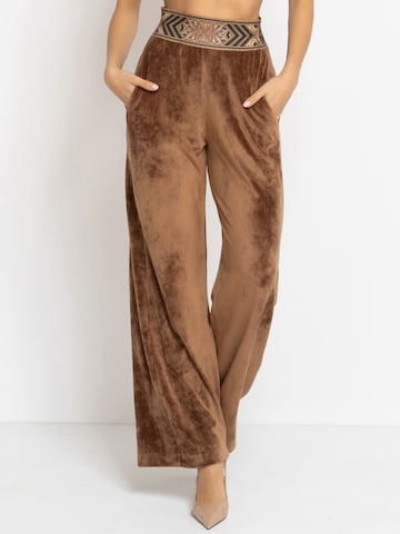 JIORO Wide leg Broek 'ESSENTIALS' in Beige