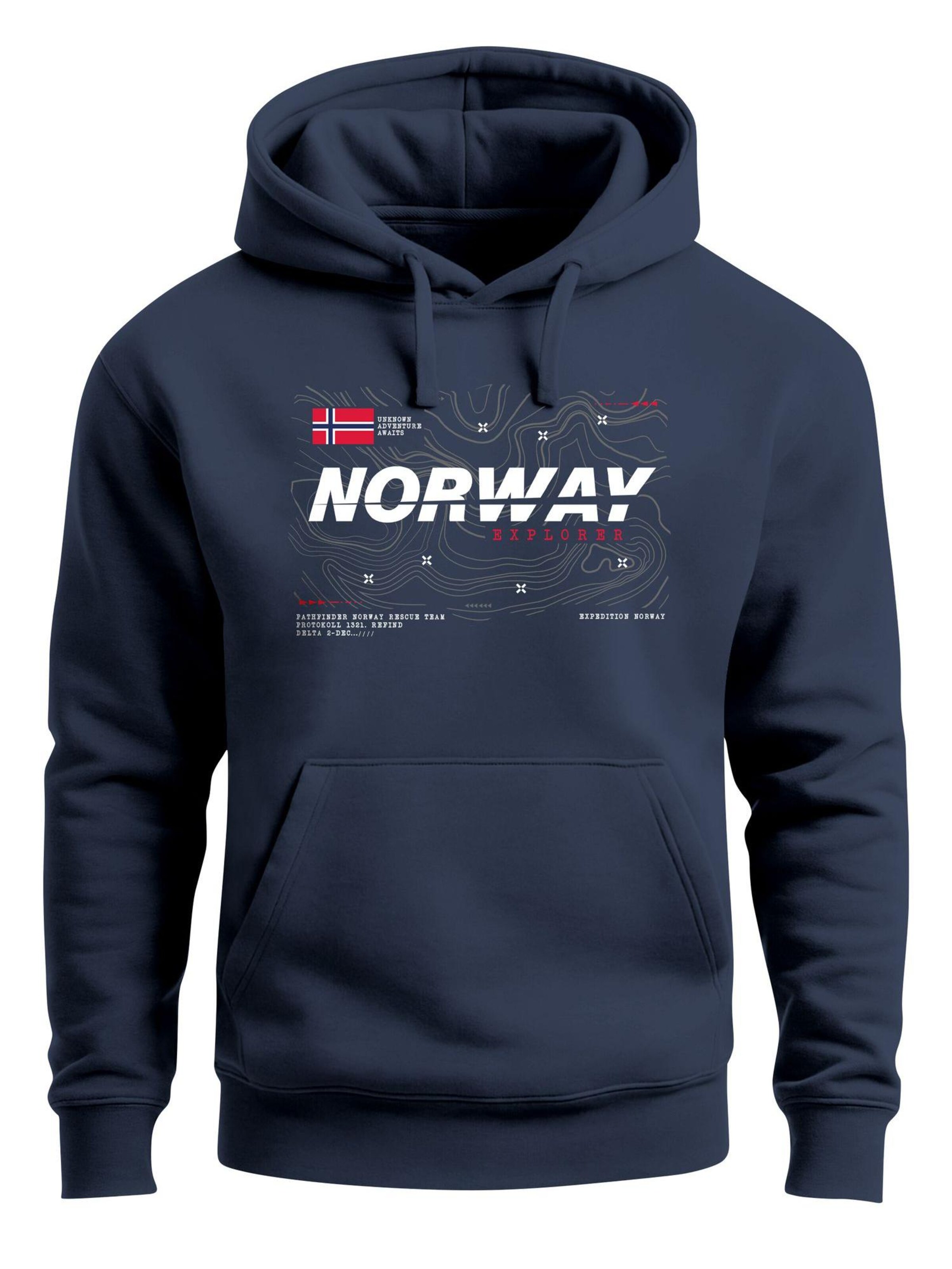 Neverless Sweatshirt 'Norway Explorer'‌‌‌‌‌‌‌‌ in Blau: Vorderseite