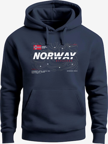 Neverless Sweatshirt 'Norway Explorer' in Blau: Vorderseite