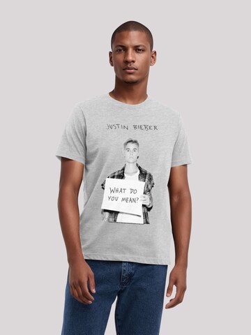 F4NT4STIC Shirt ' Justin Bieber Iconic' in Grey: front