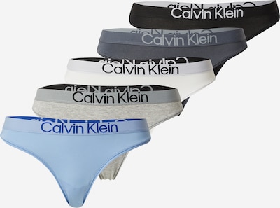 Calvin Klein Underwear Tanga gaćice u svijetloplava / svijetlosiva / tamo siva / crna / bijela, Pregled proizvoda