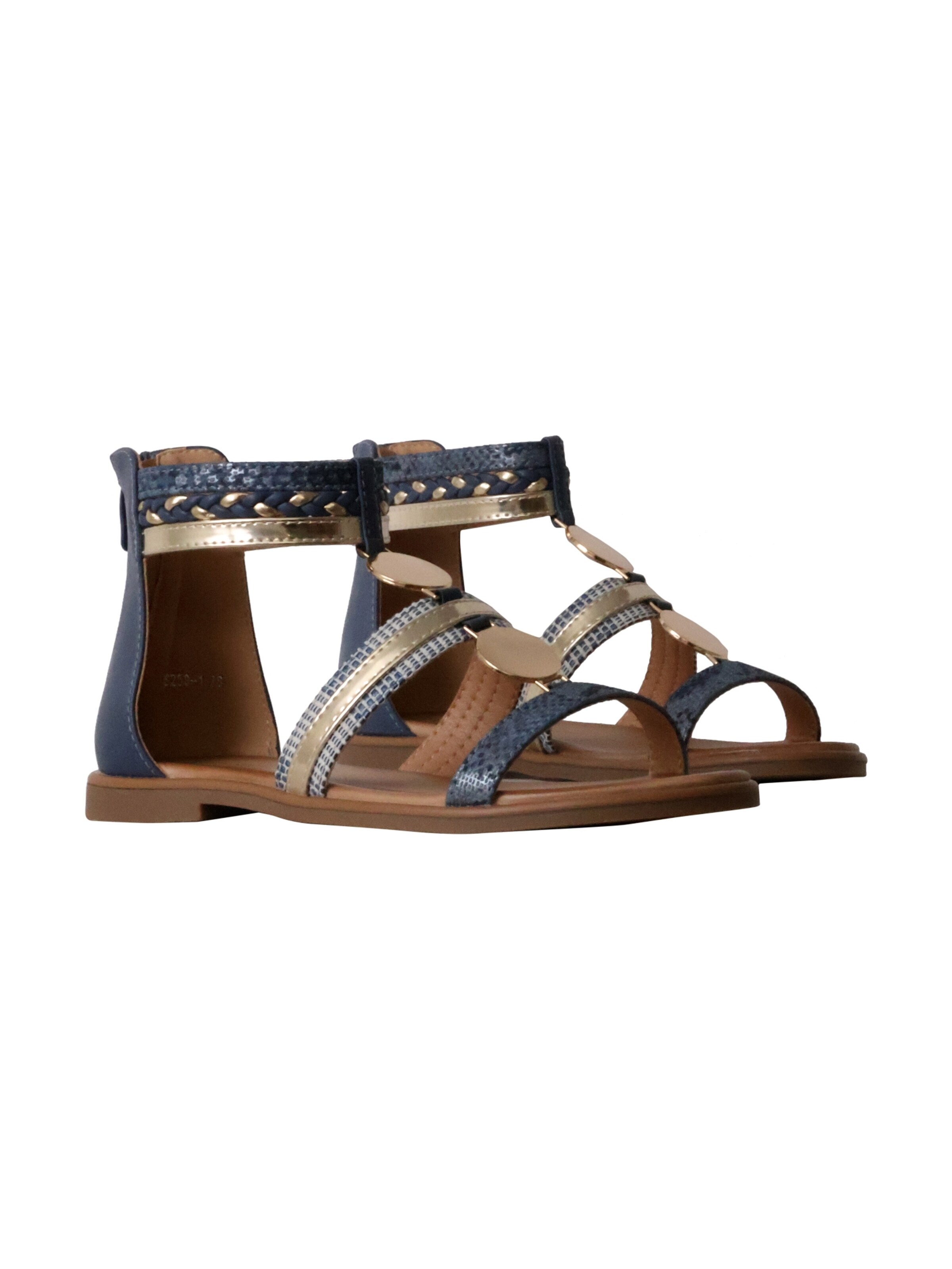 Sixth Sense - Sandalias 'Flache Sandalen mit Reißverschluss' en azul