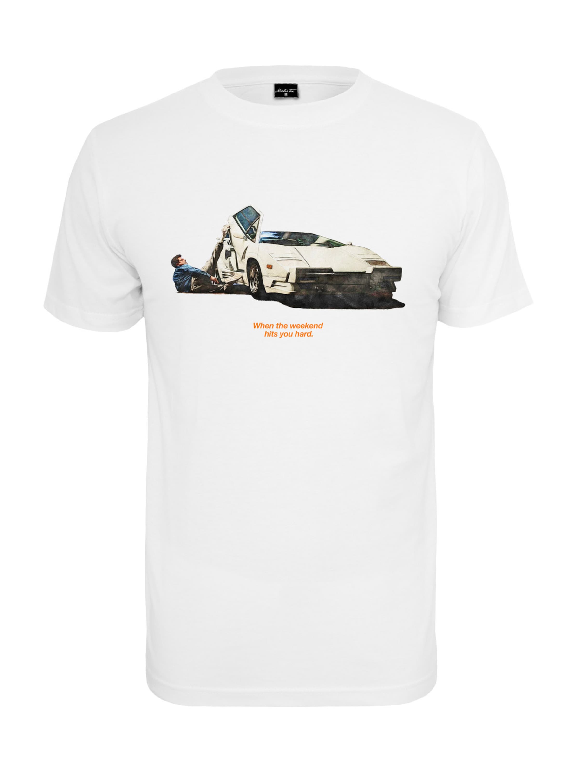 Maglietta 'Weekend Wolf' di Mister Tee in bianco: frontale