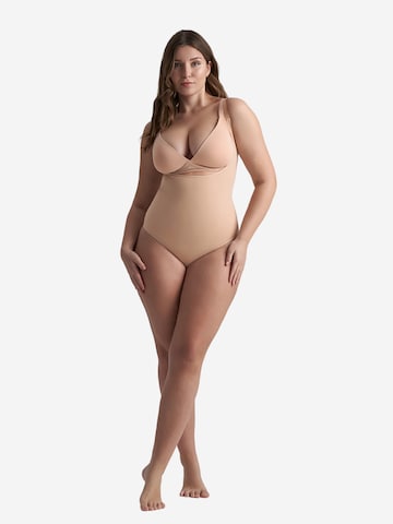 Bye Bra Shapingbody 'Soft Touch Seamless Bodysuit Open Bust' in Beige