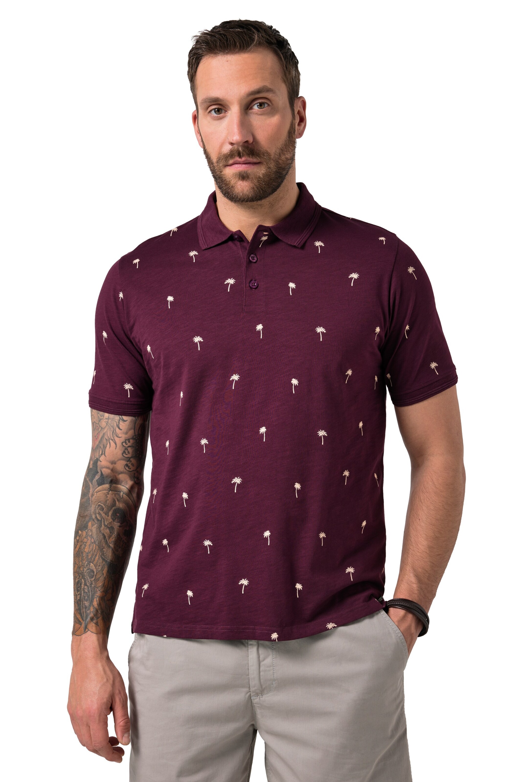 JP1880 Shirt in Rood: voorkant