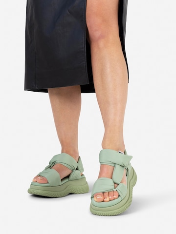 BRONX Sandalen met riem 'Bru-Te' in Groen