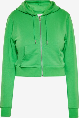 MYMO - Sudadera con cremallera en verde: frente