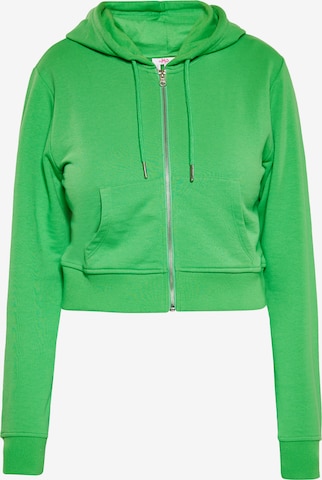 MYMO - Sudadera con cremallera en verde: frente