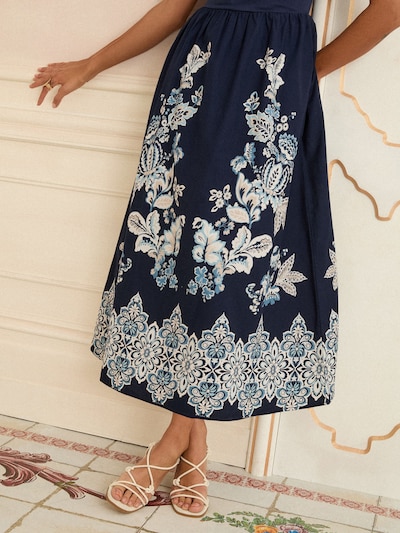 love & roses Jurk in 34 in de kleur Ecru / Navy / Lichtblauw, Productweergave
