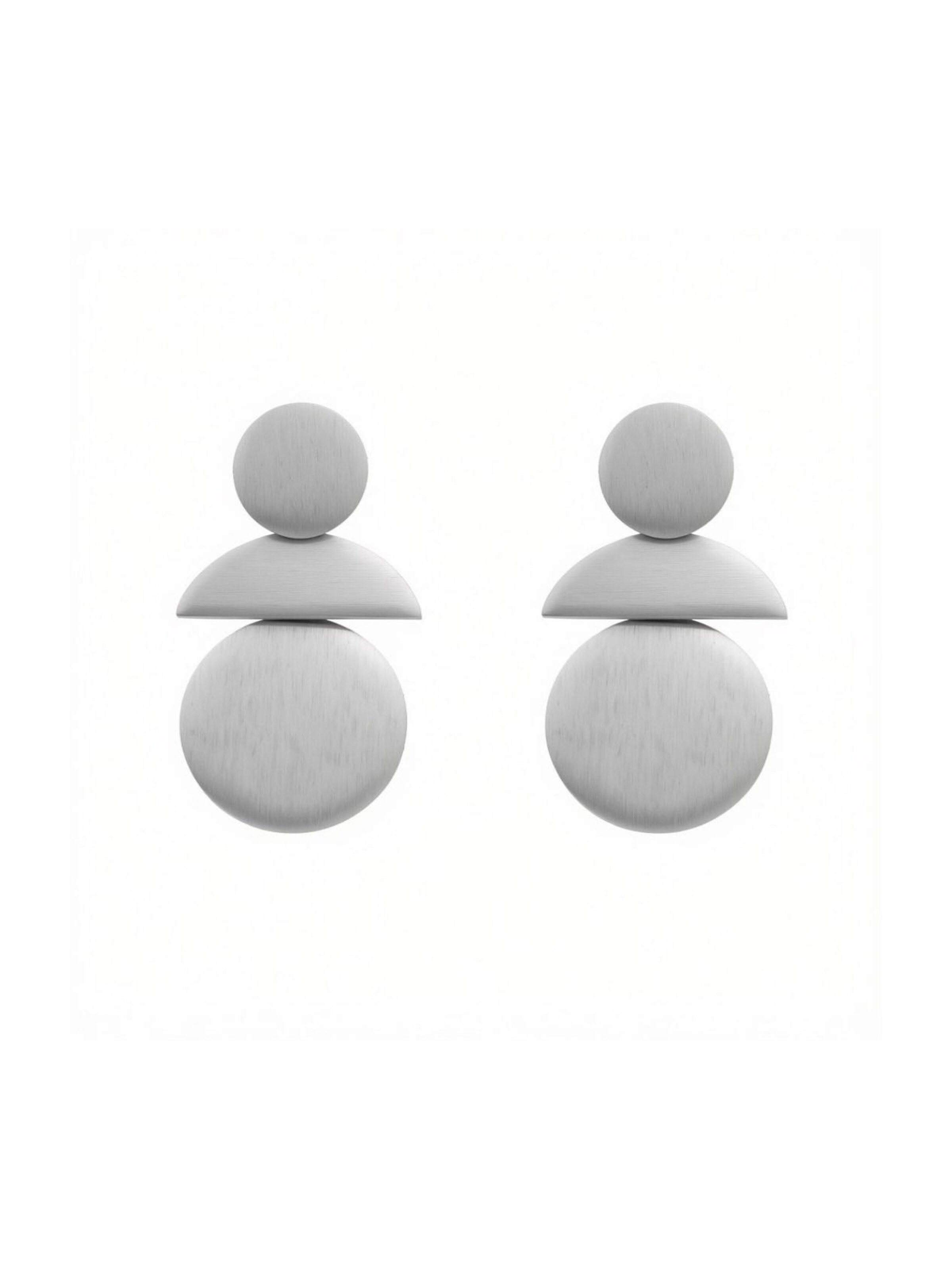 DNSK Copenhagen Øreringe 'SAGA Waterproof Silver Stainless Steel Statement Earring – Brushed Finish' i sølv