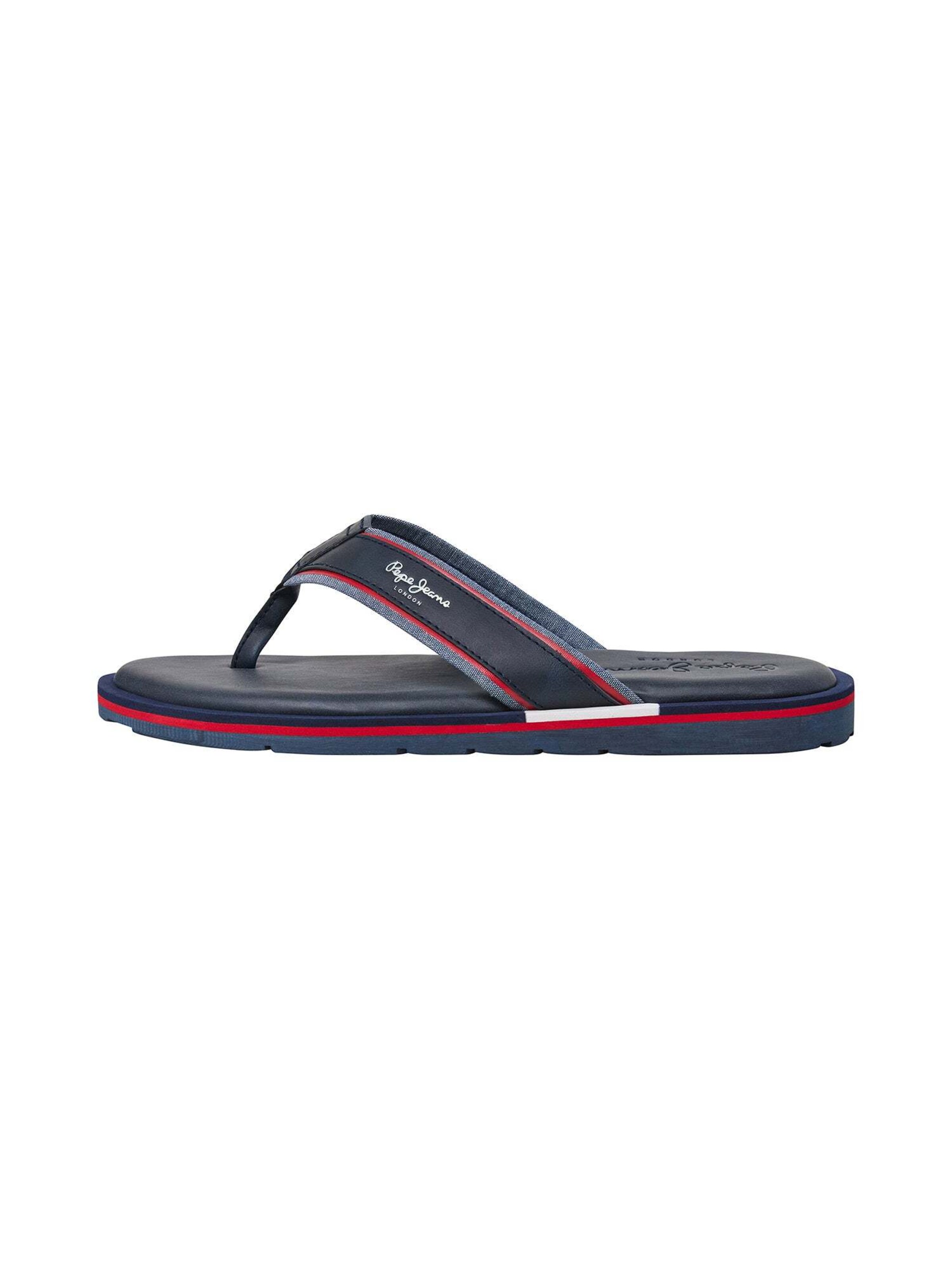 Pepe Jeans Teenslippers 'BARREL BRAND' in de kleur Navy / Rood, Productweergave