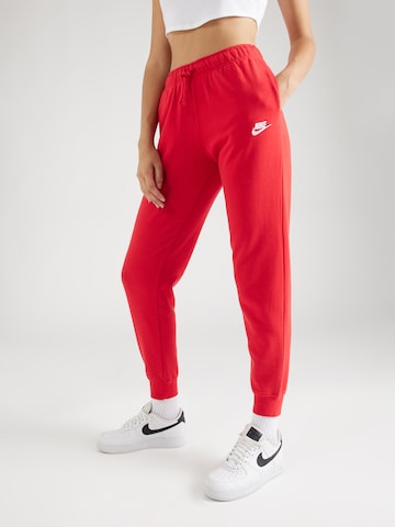 Nike Sportswear Tapered Pants in Red: front