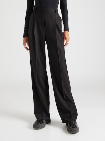HUGO Regular Pleated Pants 'Havira' in Black: front