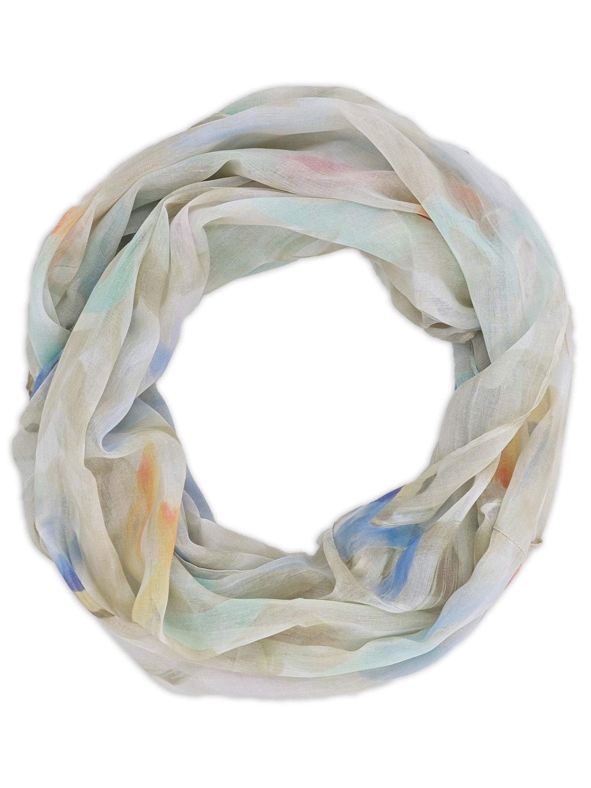 styleBREAKER Schlauchschal 'Loop mit Brushstroke Herz Muster'‌‌‌‌‌‌‌‌‌‌ in Beige: Vorderseite