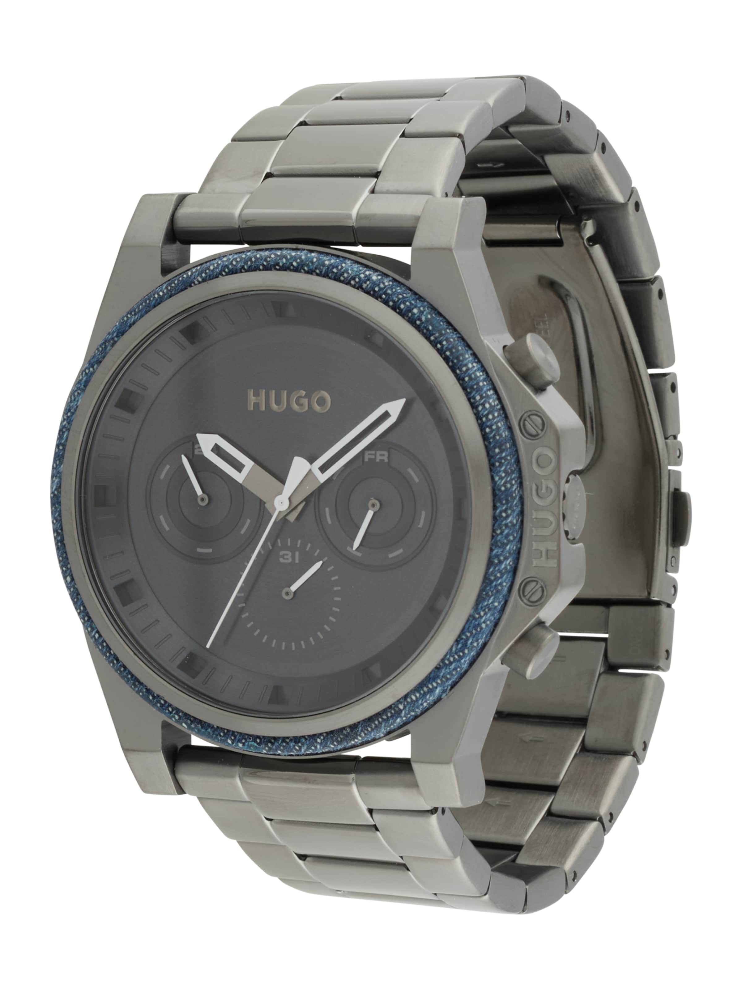 HUGO Uhr '#BRAVE' in Grau: Vorderseite
