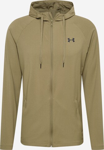 UNDER ARMOUR Trainingsjack 'Perforated' in Groen: voorkant