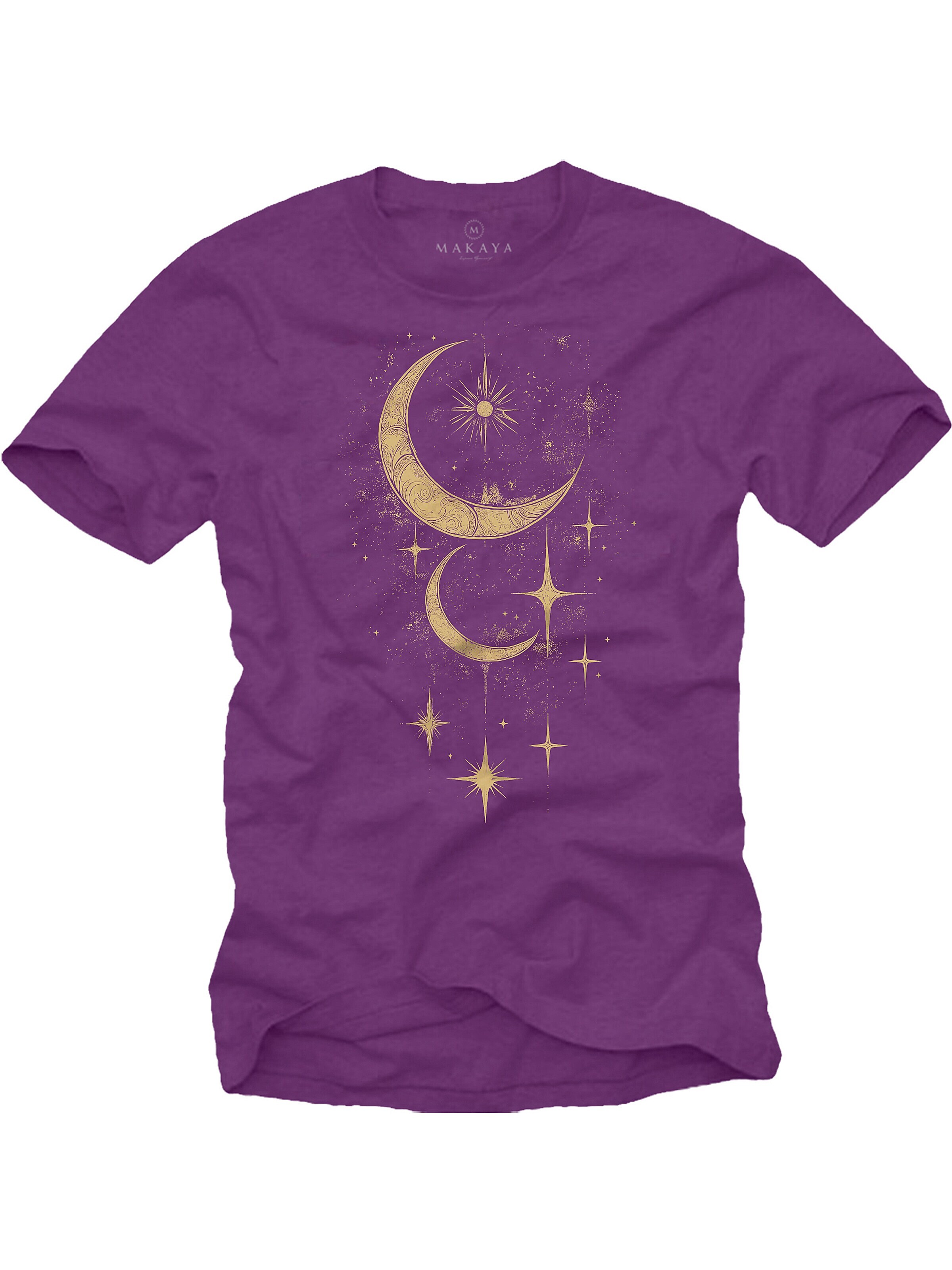 MAKAYA Shirt 'Moon Stars' in Purple: front