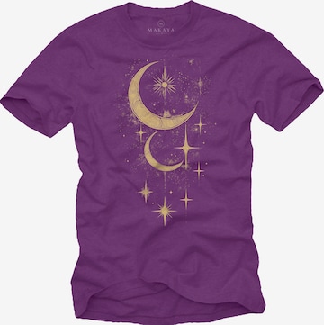 MAKAYA Shirt 'Moon Stars' in Purple: front