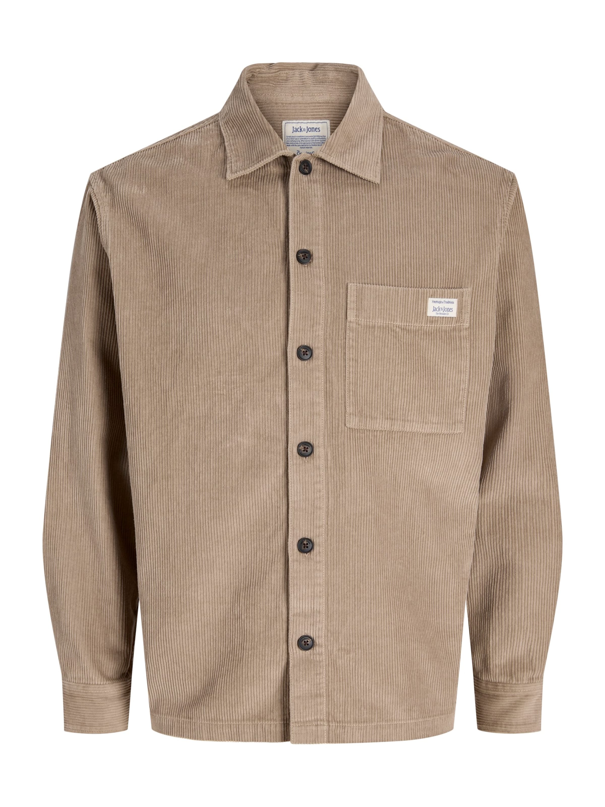 Jack & Jones Plus - Ajuste confortable Camisa 'JJZAC' en marrón: frente