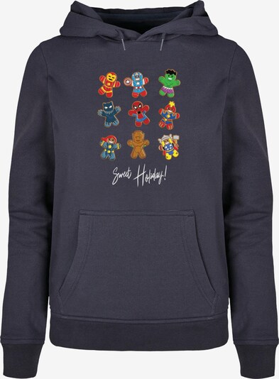 ABSOLUTE CULT Sweatshirt 'Marvel - Gingerbread Avengers' in navy / grün / rot / weiß, Produktansicht