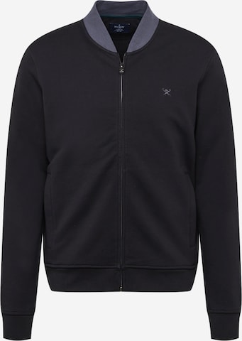 Hackett London - Sudadera con cremallera en negro: frente