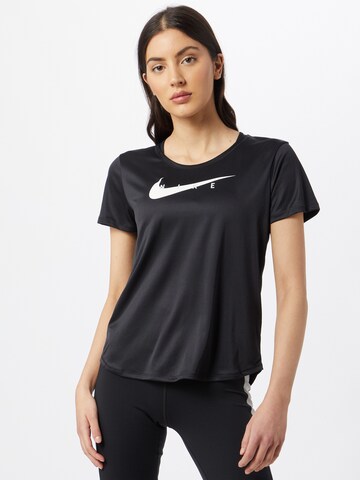 T-shirt fonctionnel 'SWOOSH' NIKE en noir : devant