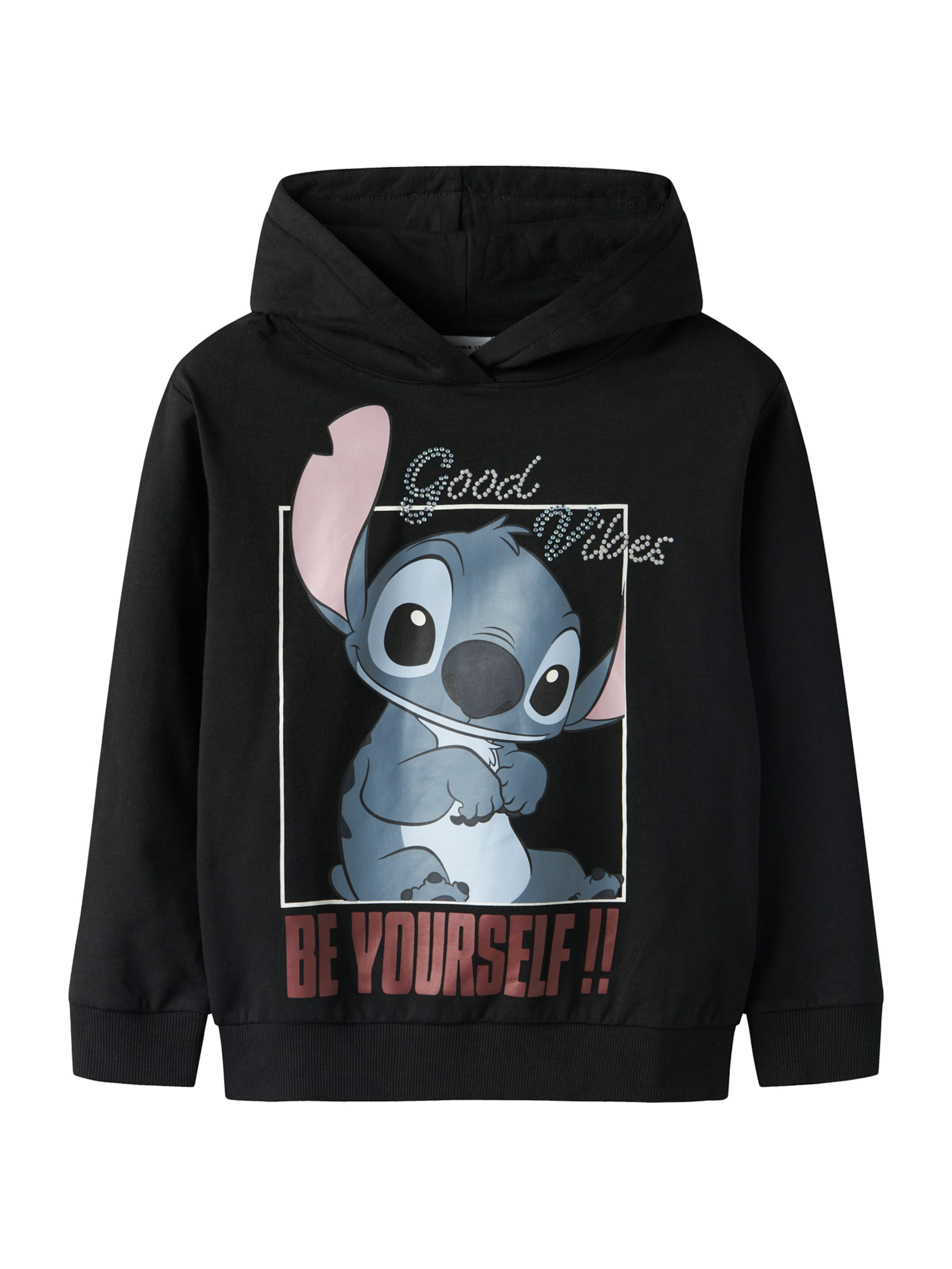 NAME IT Sweatshirt 'NKFDYS STITCH' in Schwarz: Vorderseite