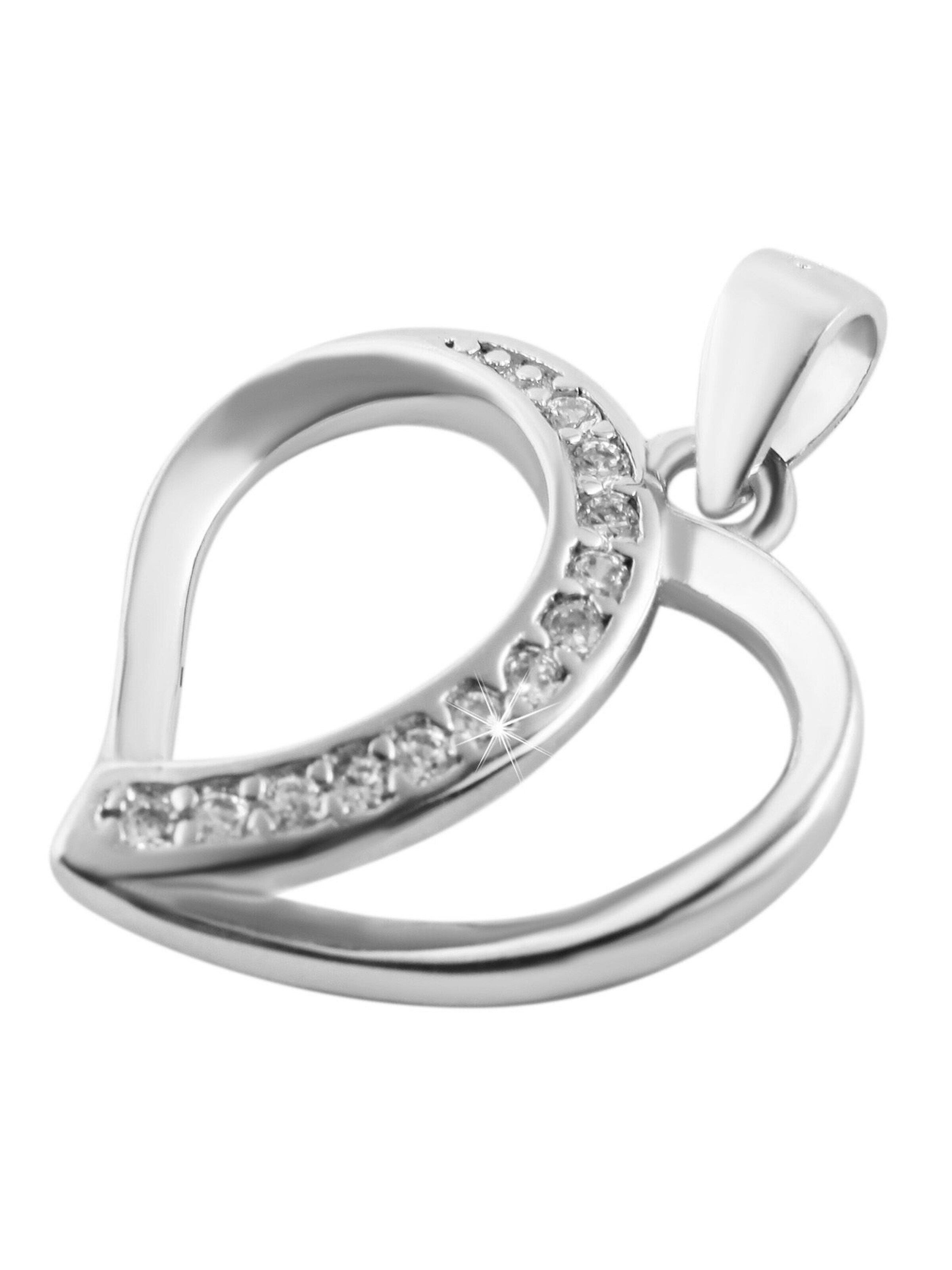 Akzent Pendant '"Nassim" aus 925 Sterlingsilber, rhodiniert, langlebig' in Silver: front