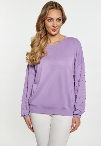 Sweat-shirt faina en violet : devant