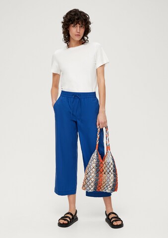 Wide Leg Pantalon à plis s.Oliver en bleu