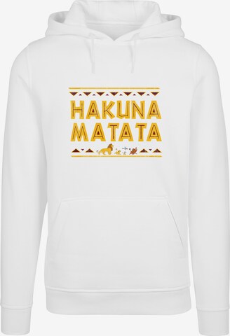 Felpa 'Hakuna Matata' di F4NT4STIC in bianco: frontale