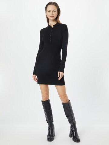 NA-KD Knitted dress in Black: front