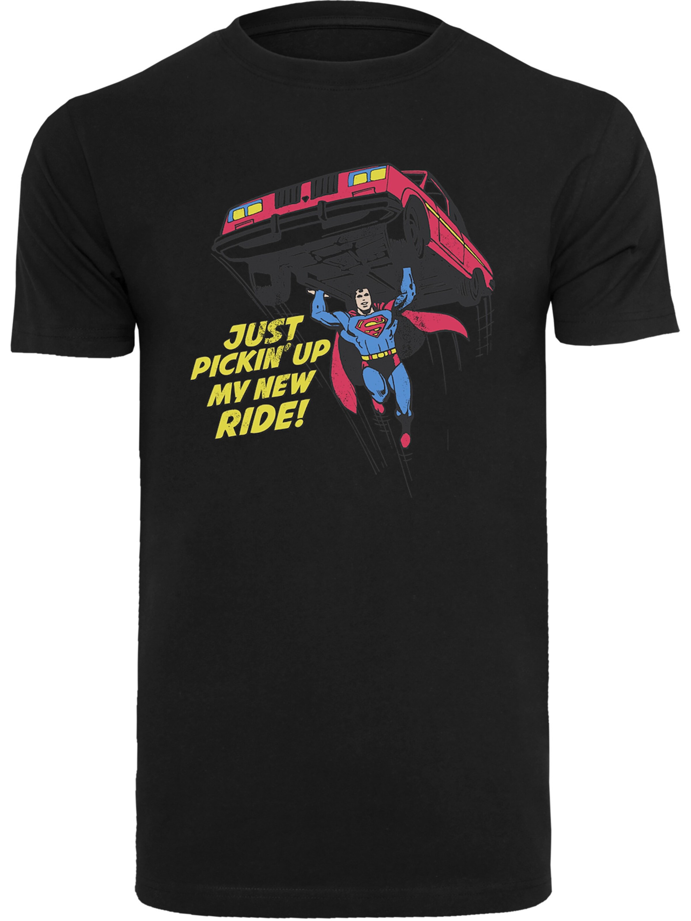 F4NT4STIC Shirt 'Superman New Ride' in Black: front