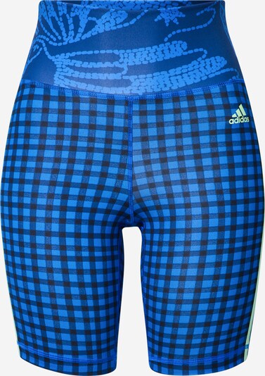 Sportinės kelnės 'Farm Rio' iš ADIDAS PERFORMANCE, spalva – mėlyna / tamsiai mėlyna / nendrių spalva, Prekių apžvalga
