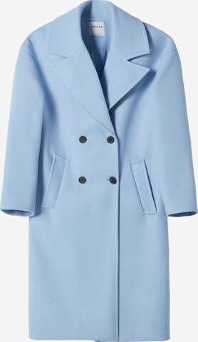 Bershka Between-seasons coat in Blue: front