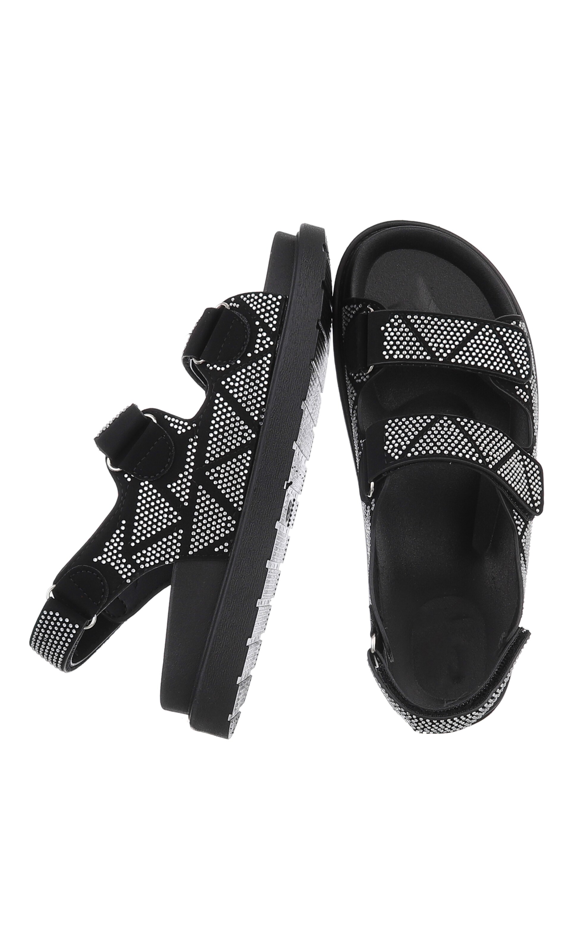 Ital-Design Strap Sandals in Black