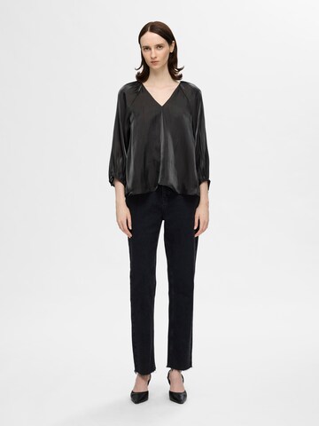 Chemisier 'SLFArina' SELECTED FEMME en noir