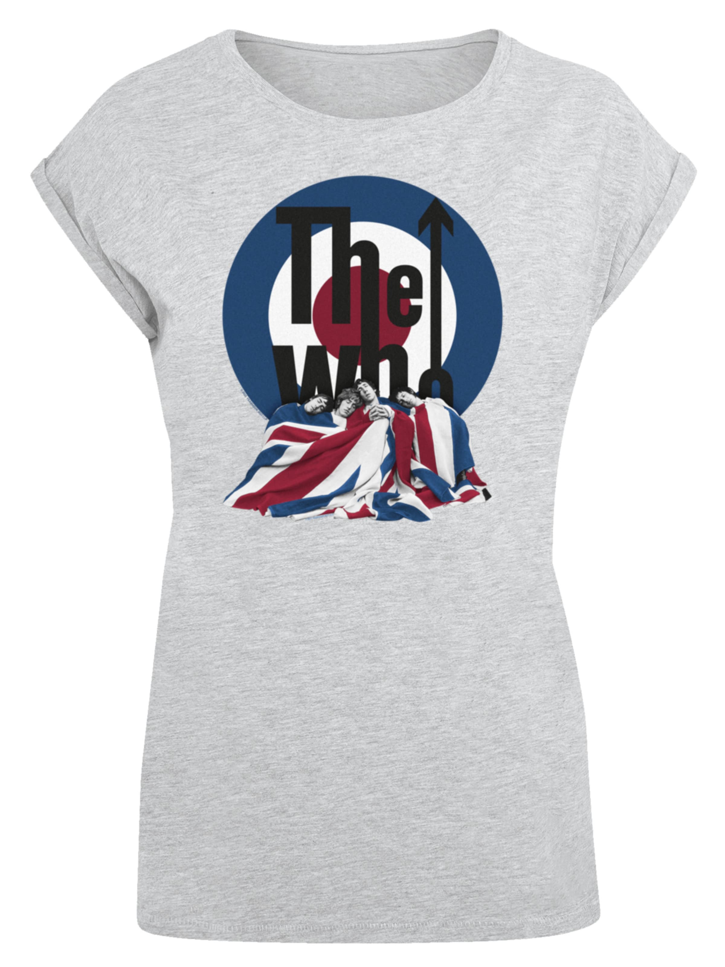 F4NT4STIC Shirt 'The Who Flag Blanket' in Grijs: voorkant