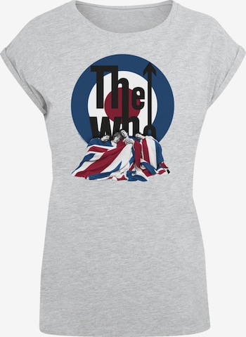 F4NT4STIC Shirt 'The Who Flag Blanket' in Grijs: voorkant