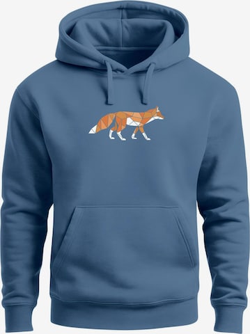Neverless Sweatshirt 'Fuchs Polygon' in Blau: Vorderseite