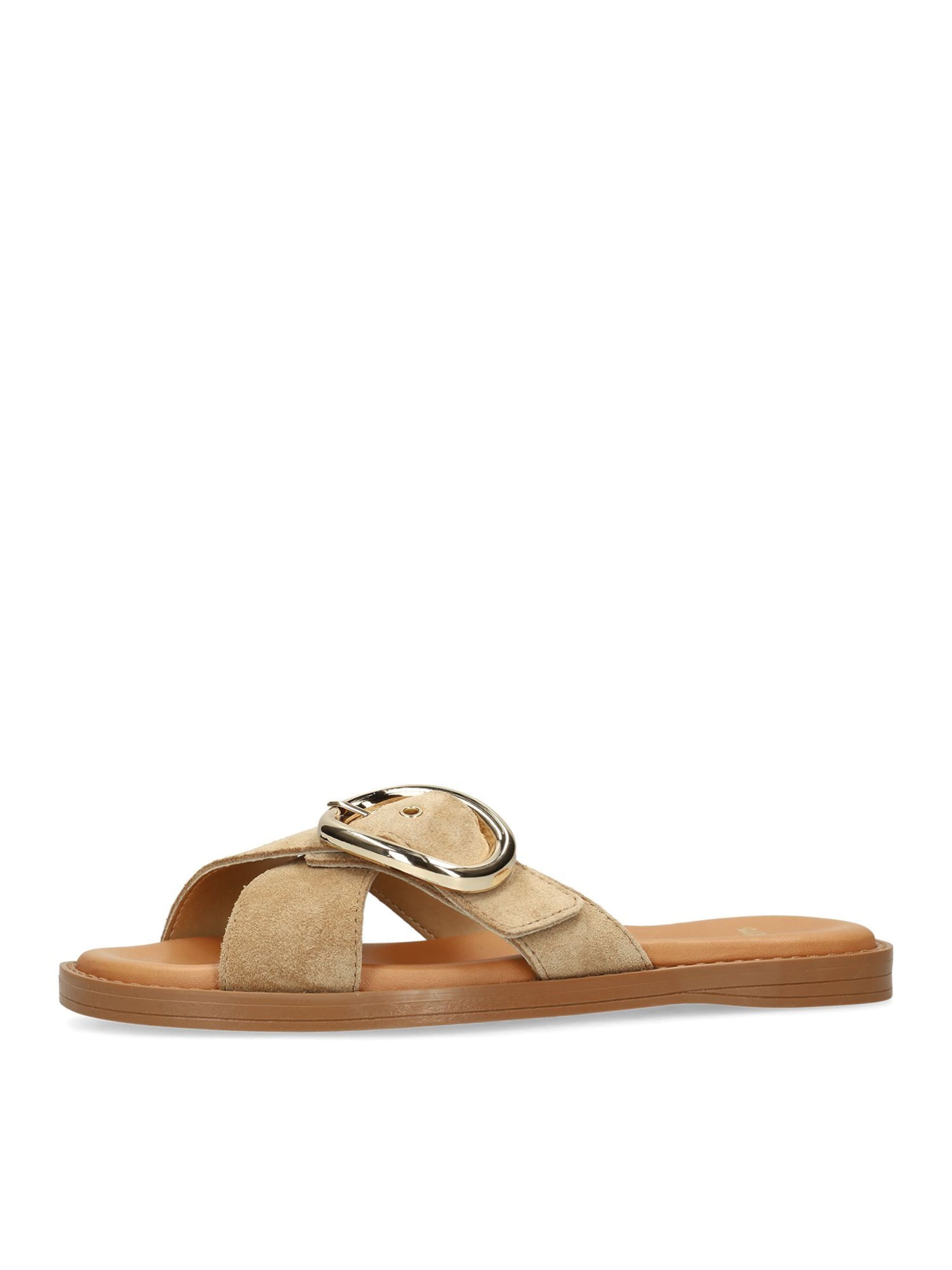 MANFIELD Muiltjes in Beige: voorkant