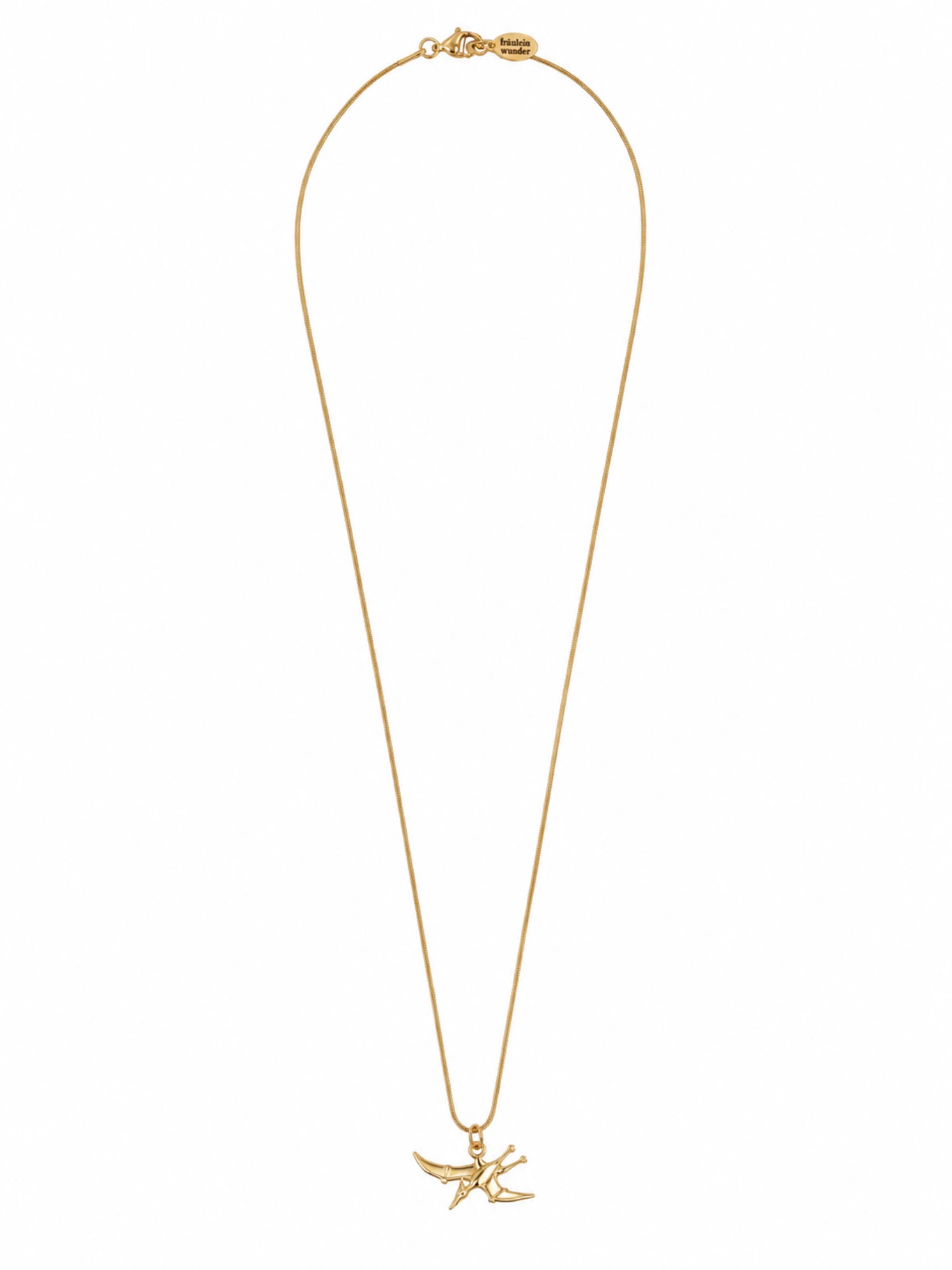 Fräulein Wunder - Colar 'Dino Pteranodon' em ouro: frente