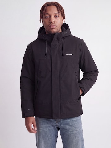 JACK & JONES - Chaqueta de invierno en negro: frente