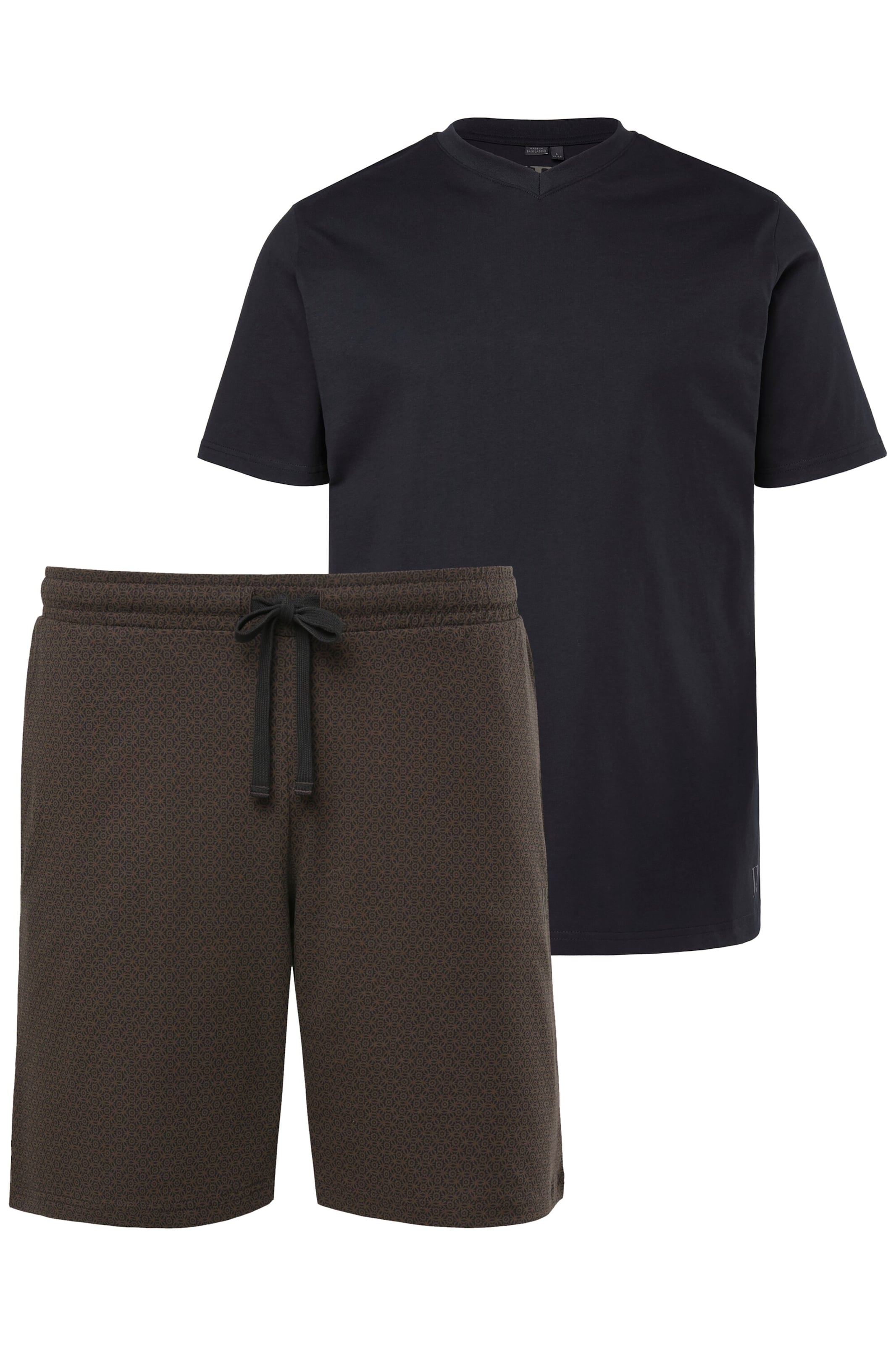 JP1880 Pyjama kort in Bruin: voorkant