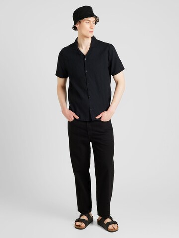 HOLLISTER Regular fit Button Up Shirt 'MAR4' in Black