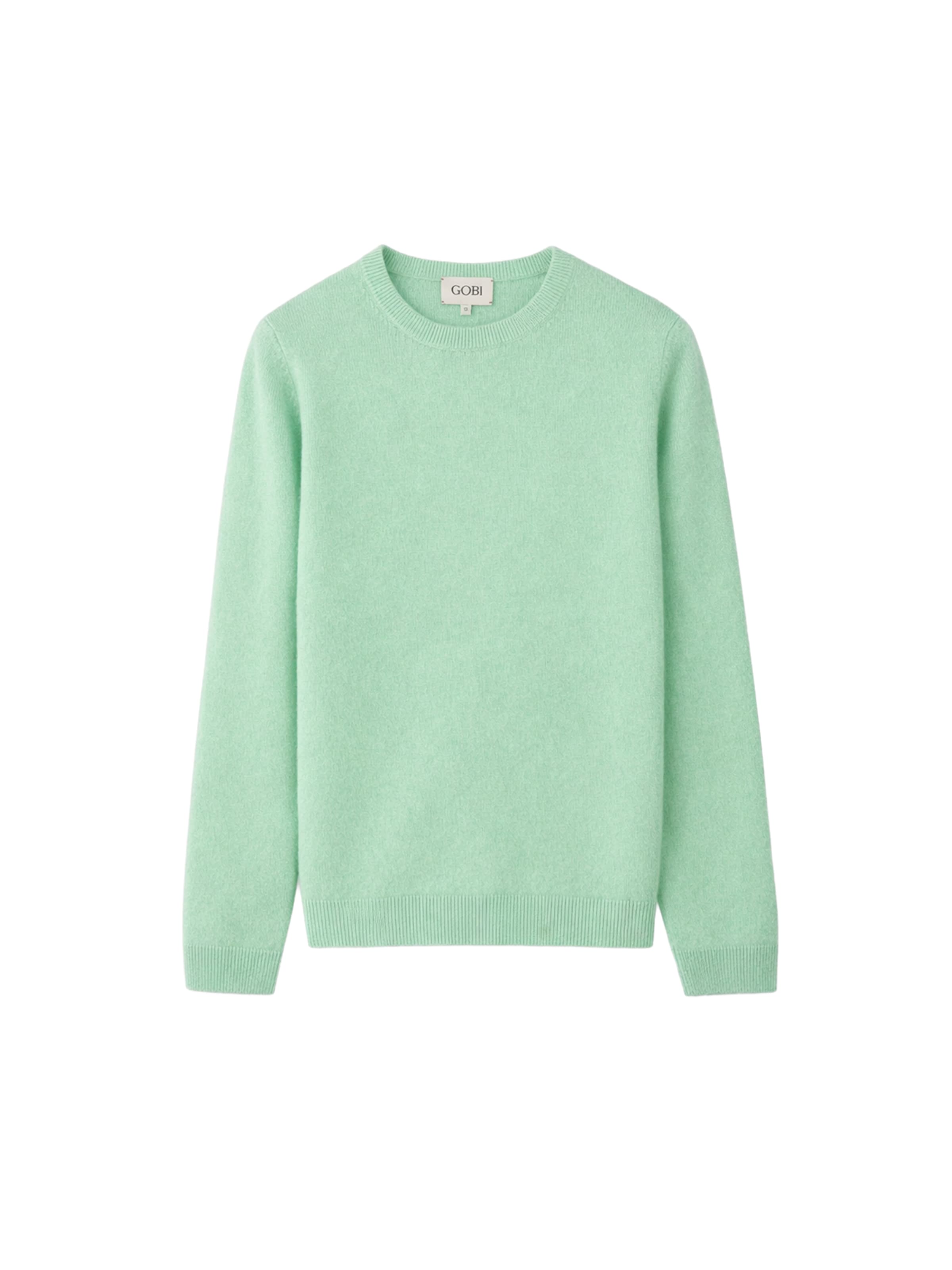 GOBI Cashmere Sweater 'Women's Essential Cashmere Crewneck Sweater' in Green: front