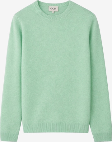 GOBI Cashmere Trui 'Women's Essential Cashmere Crewneck Sweater' in Groen: voorkant