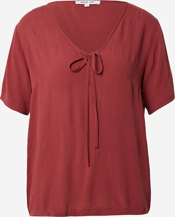 Camicia da donna 'Malou' di ABOUT YOU in rosso: frontale