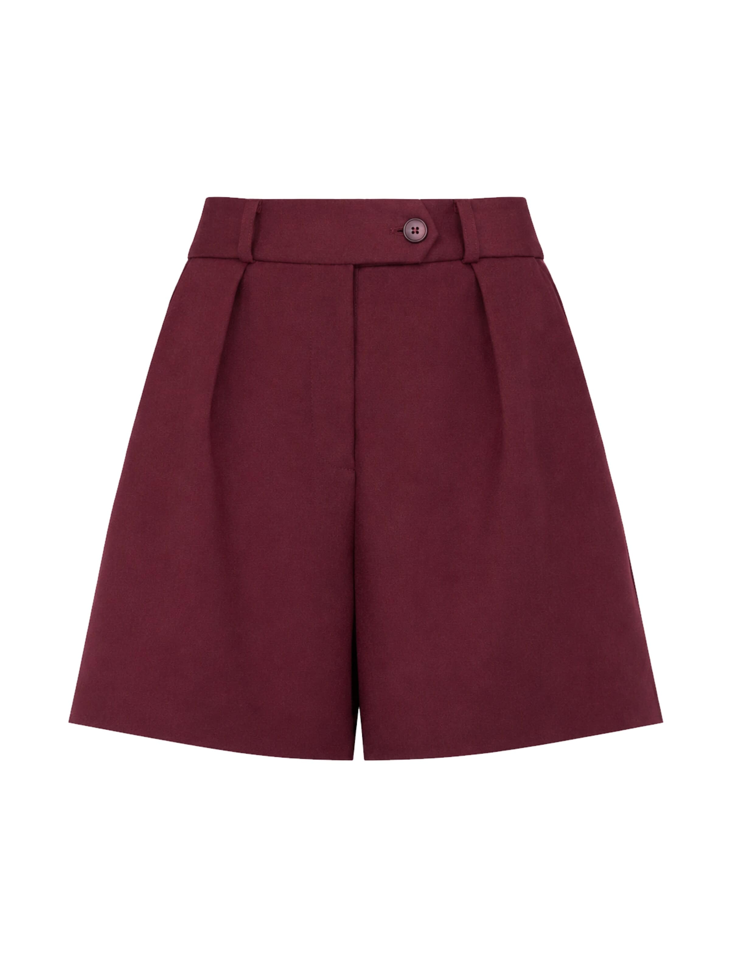 MB by Marta Buzolic Flared Pleat-Front Pants in Red: front
